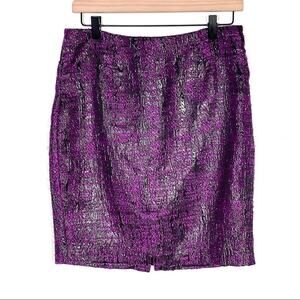 NWT Manoukian purple and black pencil skirt size 4 B76